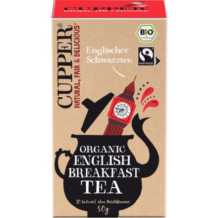 Cupper English Breakfast Fairtrade & bio tea, 20db