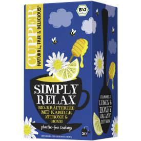   Cupper Bio Simply Relax Kamilla, Citrom & Méz Gyógynövénytea (20 filter)