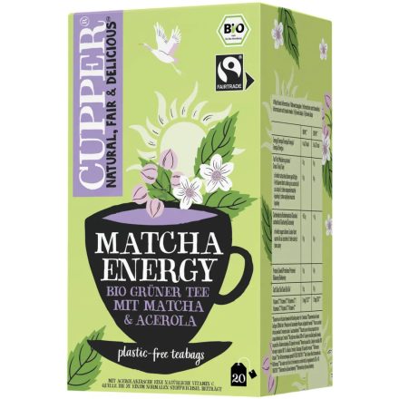 Cupper Bio Matcha Energy Zöldtea Matchával & Acerolával (20 filter)