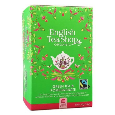 English Tea Shop Gránátalmás Zöld Tea - filter, 20 db, 40 g