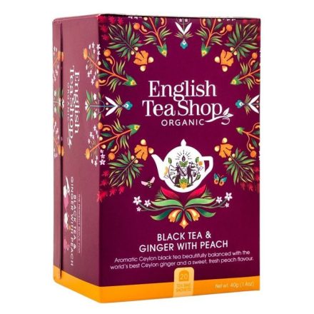 English Tea Shop Gyömbéres Barackos Fekete Tea - filter, 20 db, 40 g