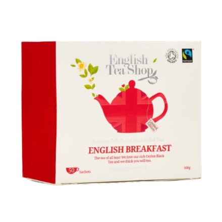 English Tea Shop Union Jack English Breakfast Fekete Bio Tea - filter, 50 db , 100 g