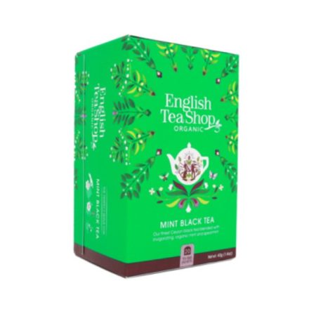 English Tea Shop Fekete bio tea mentával - filter, 20 db, 40 g