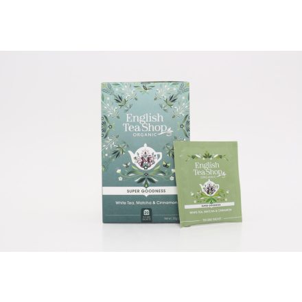 English Tea Shop Fehér bio tea matchával és fahéjjal, 20db