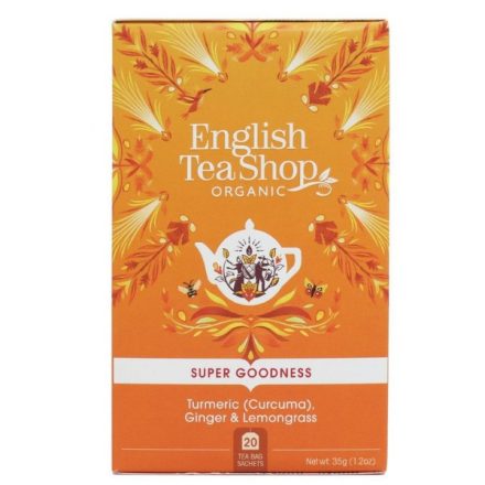 English Tea Shop Gyömbéres Citromfüves Gyógytea Kurkumával - filter, 20 db, 35 g
