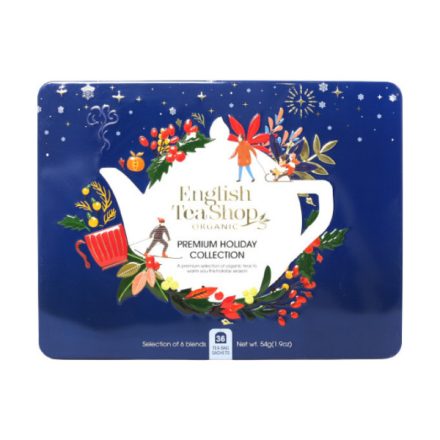 English Tea Shop Karácsonyi Kék Fémdobozos Prémium Teaválogatás - filter, 36 db