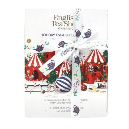 English Tea Shop British Toys Fehér Karácsonyi Teaválogatás - selyempiramis, 12 db