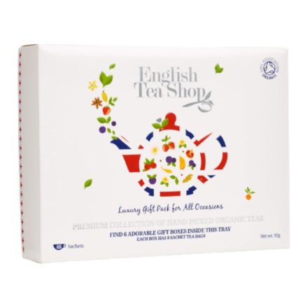 English Tea Shop Union Jack Papírdobozos Luxury Bio Teaválogatás - filter, 48 db , 68 g